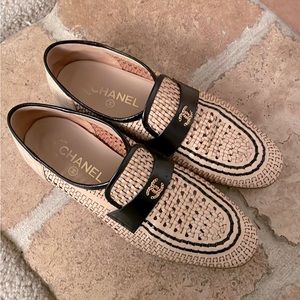 Chanel Woven Leather Loafers